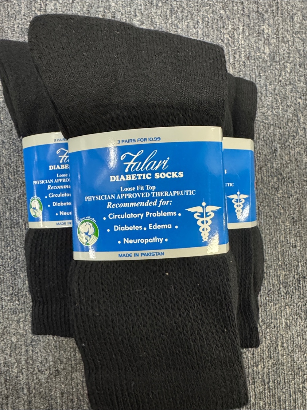 Men's Black Diabetic Medical Socks - 9 pairs Brand new